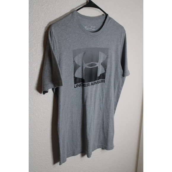 Men's Under Armour Medium Gray/Black Heatgear T-Shirt 100% Polyester - Picture 9 of 10